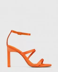 Wittner Renai Recycled Satin Strappy Sandals Orange