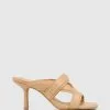 Wittner Casanova Leather Stiletto Heel Sandals Beige