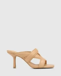 Wittner Casanova Leather Stiletto Heel Sandals Beige