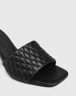 Wittner Cloud Quilted Leather Stiletto Heel Slides Black -Sandals Sales Shop http3A2F2Fstatic.theiconic.com .au2Fp2Fwittner 1247 4263141 3