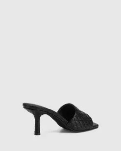 Wittner Cloud Quilted Leather Stiletto Heel Slides Black -Sandals Sales Shop http3A2F2Fstatic.theiconic.com .au2Fp2Fwittner 1249 4263141 4