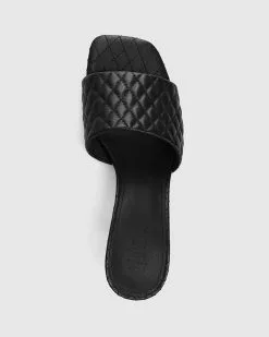 Wittner Cloud Quilted Leather Stiletto Heel Slides Black -Sandals Sales Shop http3A2F2Fstatic.theiconic.com .au2Fp2Fwittner 1252 4263141 5