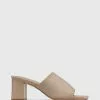 Wittner Katoka Recycled Neoprene Block Heel Sandals Beige