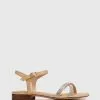 Wittner Aliyah Leather Diamante Trim Sandals Beige