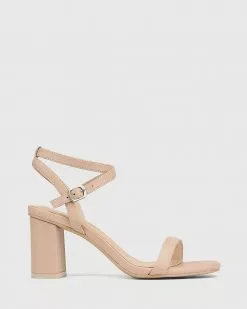 Wittner Carelinah Leather Block Heel Sandals Beige