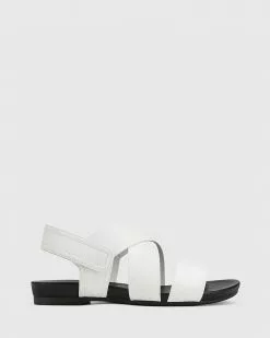 Wittner Leena Leather Open Toe Flat Sandals White