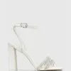Wittner Rosalie Leather Diamante Straps Sandals White