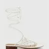 Wittner Armey Leather Strappy Flat Sandals White
