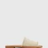 Wittner Barron Linen Flat Slides Beige
