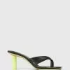 Wittner Kandie Leather Round Heel Square Toe Sandals Black
