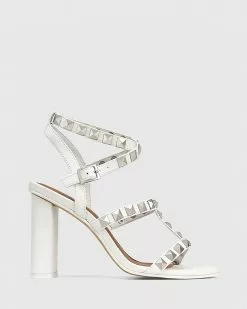 Wittner Rye Leather Stud Sandals White