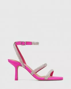 Wittner Chill Leather Diamante Straps Sandals Pink
