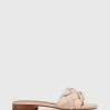 Wittner Artica Woven Leather Flat Slides Beige