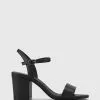 Wittner Collin Leather Block Heel Ankle Strap Sandals Black