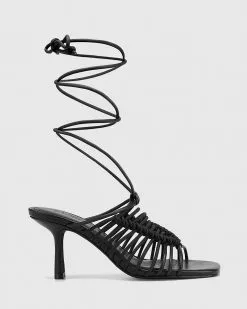 Wittner Chani Leather Strappy Sandals Black