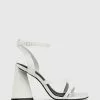 Wittner Raychie Patent Leather Angular Heel Sandals White