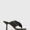 Wittner Contigo Leather Stiletto Heel Sandals Black