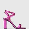 Wittner Raven Metallic Open Toe Block Heels
