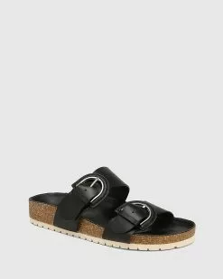 Wittner Anaco Leather Double Strap Cork Slides Black -Sandals Sales Shop http3A2F2Fstatic.theiconic.com .au2Fp2Fwittner 7064 7465941 2