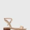 Wittner Astrid Leather Ankle Strap Sandals Beige