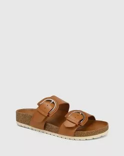 Wittner Anaco Leather Double Strap Cork Slides Tan -Sandals Sales Shop http3A2F2Fstatic.theiconic.com .au2Fp2Fwittner 7119 6465941 2