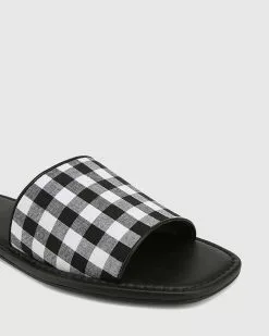 Wittner Barron Gingham Flat Slides Black -Sandals Sales Shop http3A2F2Fstatic.theiconic.com .au2Fp2Fwittner 7154 9103251 3