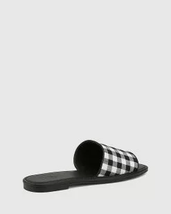Wittner Barron Gingham Flat Slides Black -Sandals Sales Shop http3A2F2Fstatic.theiconic.com .au2Fp2Fwittner 7156 9103251 4