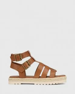 Wittner Dory Leather Strappy Sandals Tan