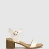 Zeroe Raegan Footbed Block Heel Sandals White