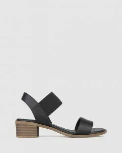Zeroe Honey Wide Fit Block Heel Sandals Black