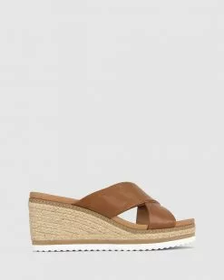 Zeroe Wide Fit Keeper Wedges Tan