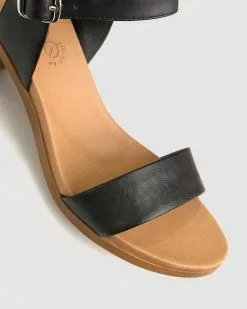 Zeroe Raegan Footbed Block Heel Sandals Black -Sandals Sales Shop http3A2F2Fstatic.theiconic.com .au2Fp2Fzeroe 7090 466066 4