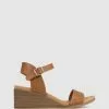 Zeroe Elwood Sandal Wedges Tan