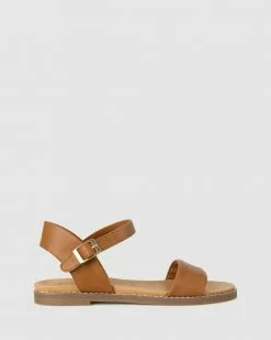 Zeroe Wide Fit Atlas Footbed Sandals Tan