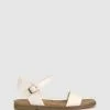 Zeroe Wide Fit Atlas Footbed Sandals White