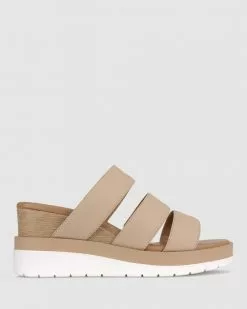 Zeroe Dallas Slip On Wedges Latte