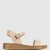 Zeroe Wide Fit Ramble Comfort Sandals Latte