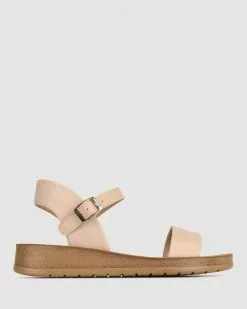 Zeroe Wide Fit Ramble Comfort Sandals Latte