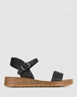 Zeroe Wide Fit Ramble Comfort Sandals Black