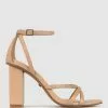 ZU Lolly Block Heel Sandals Nude