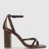 ZU Lolly Block Heel Sandals Chocolate